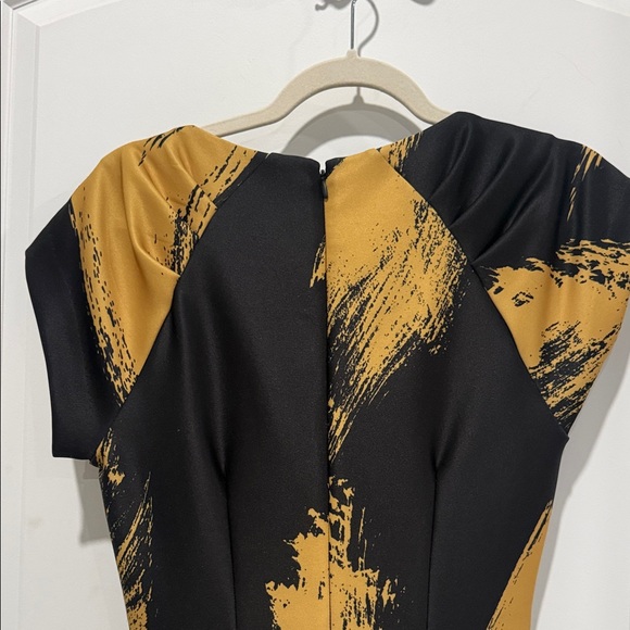 Donna Karan Black and Gold Midi Dress - Picture 4 of 7